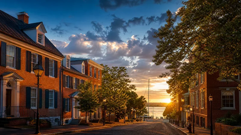 A central Maryland small downtown: colonial-revival brick storefronts, Howard County Business License