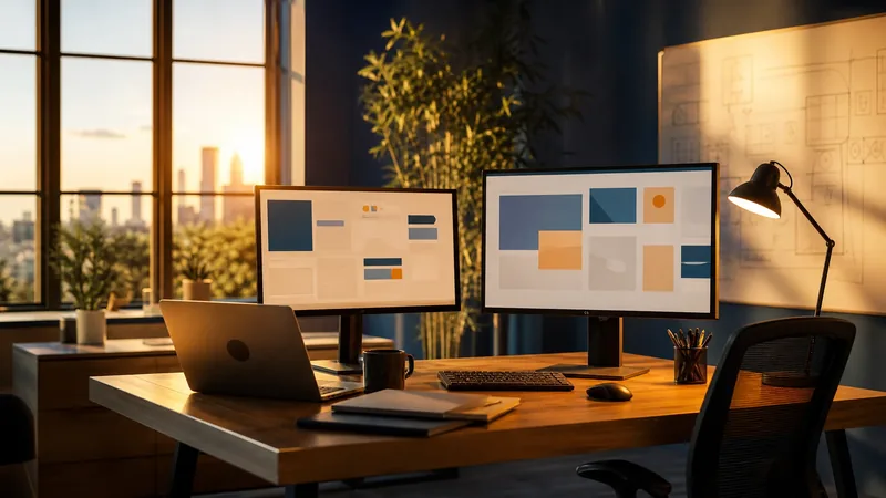 Bright small-office workspace with two monitors showing abstract blank dashboards, How to Start an IT Services or MSP Business in Maryland (Including the 3% Tax)